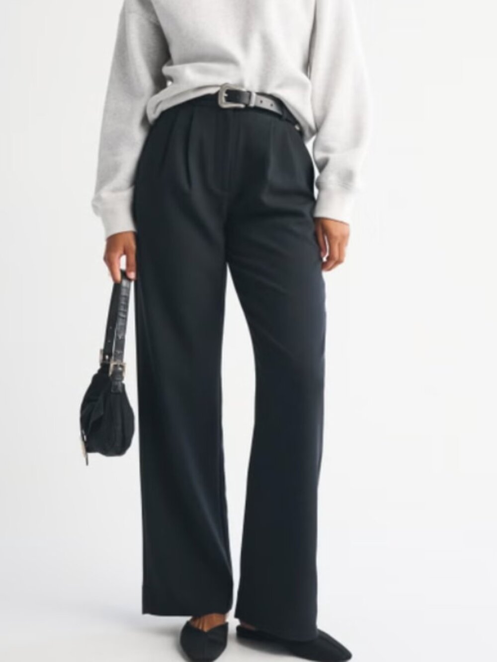 Abercrombie & Fitch Curve Love Sloane Tailored Wide Leg Pant - 16 Short inseam